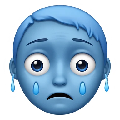 Sad face blue sticker