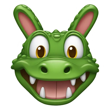 cocodrile with rabbit ears  sticker