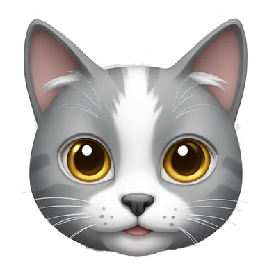 gray and white cat sticker