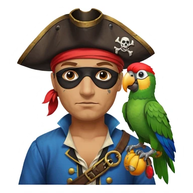 pirate and parrot sticker