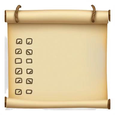 a scroll that has todo list on it with completed tasks sticker