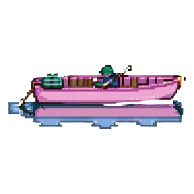 pink rowing boat sticker