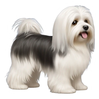 Side view of Havanese with long hair down to the floor sticker