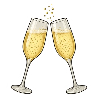 champagne glasses clinking sticker