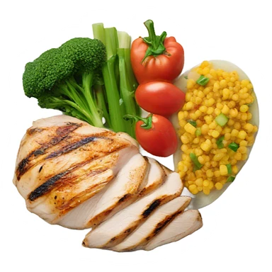 round white plate with healthy food sticker