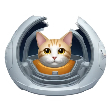 Cat inside a spaceship sticker