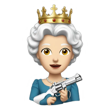 British Queen with gun sticker