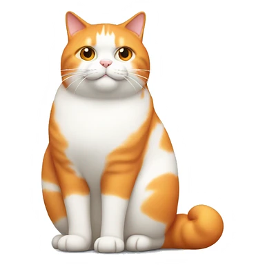 orange and white, fat cat sticker
