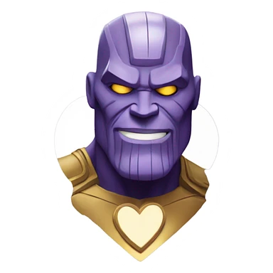 Thanos in love hearts stones sticker