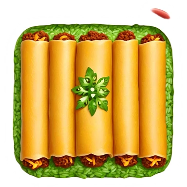 Green rice, Beef enchiladas with red sauce sticker