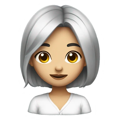 shy funny cure smart girl ling hair black with roung glass with round face  sticker