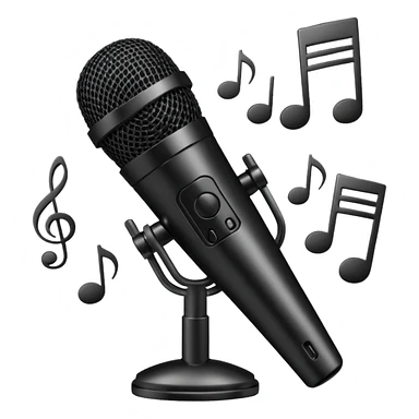 microphone with musical notes around sticker