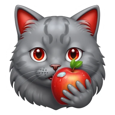 appel and a cat crying sticker