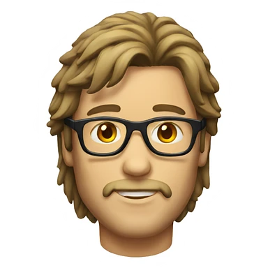 Guy mullet glasses  sticker