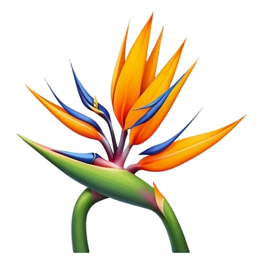 the flower the bird of paradise logo with the letter "A" sticker