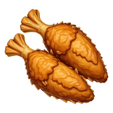 simple fried chicken wing, minimal details sticker