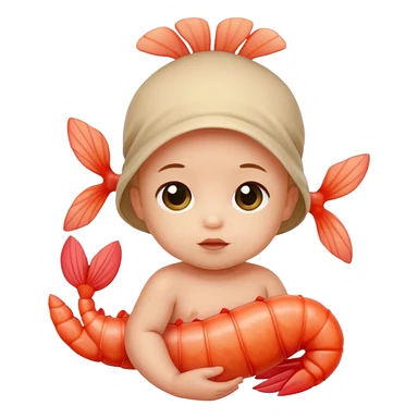 Shrimp baby sticker