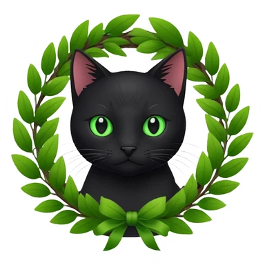 wreath black cat sticker