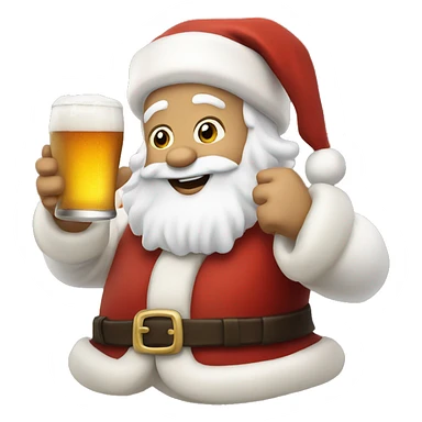 White Santa Claus with beer sticker