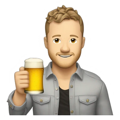 Dan reynolds qui boit une bierre sticker