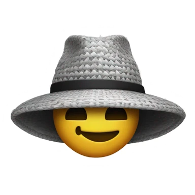 black-and-white woven hat sticker