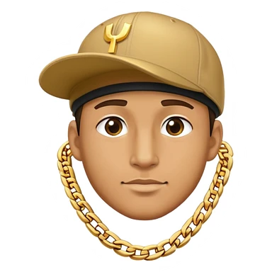 man wearing a cap and a big gold chain sticker