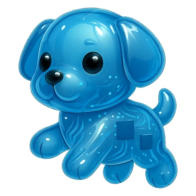 a playful puppy in glossy circuit style sticker