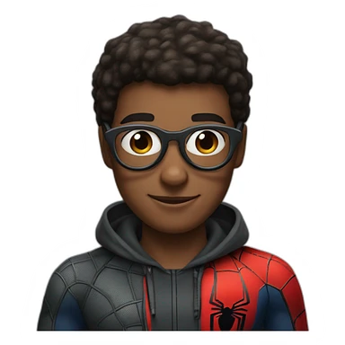 miles morales of spider man with gray glasses sticker