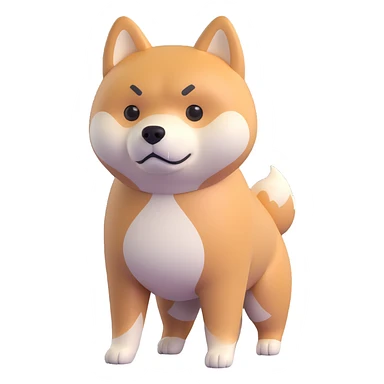 shiba inu standing, sad sticker