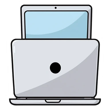 focused professional working on laptop sticker