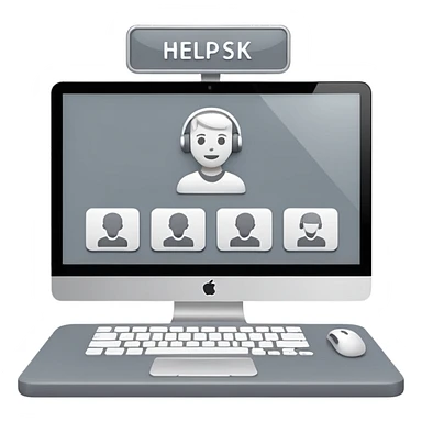a desktop interface of help desk sticker