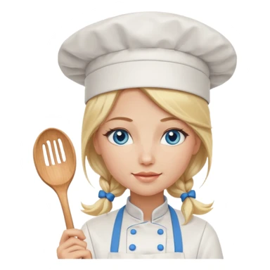 Sexy Long Blonde hair blue eyed female chef sticker