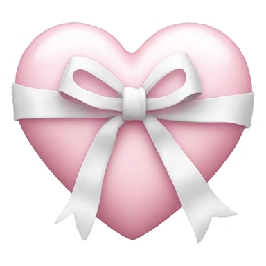 Pastel pink heart with white bow sticker