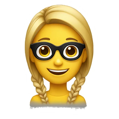 happy girl emoji with black shades on sticker