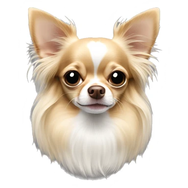 White and sable long haired apple head chihuahua  sticker