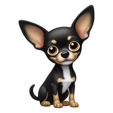 chihuahua NEGRO ESTUDIANDO sticker