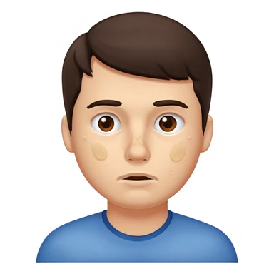 brunette man with lots of acne sticker