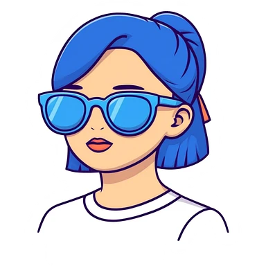 girl with blue sunglasses sticker