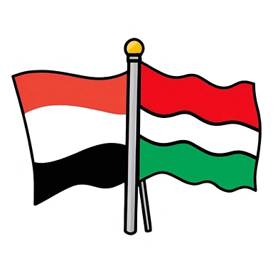 A flag made up of the flags of Palestine Syria Lebanon and Jordan sticker
