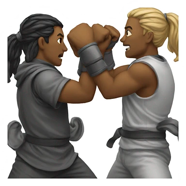 two people fighting sticker