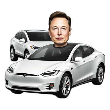Elon musk with a car sticker