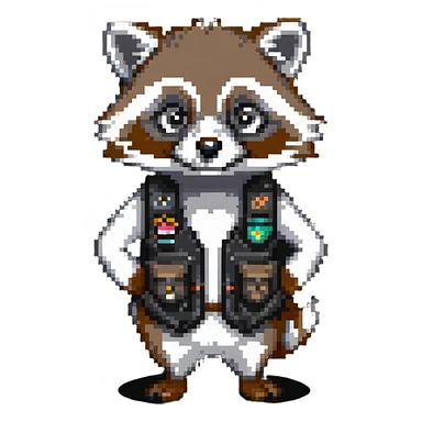 Spiffo raccoon mascot from Project Zomboid sticker