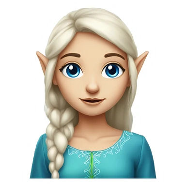 Blue eyed elf girl portrait sticker