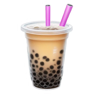 Bubble tea with metal cup sticker