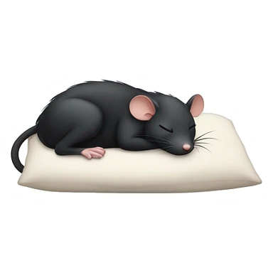 sleeping unhappy black rat laying on back sticker
