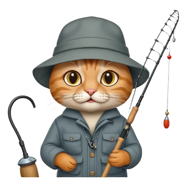 cat fisherman sticker