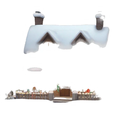 Snowy Christmas house  sticker