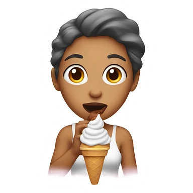 A woman eating ice cream sticker