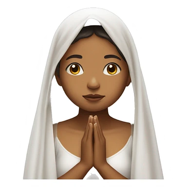 Caramel skin Girl praying for with white veil  sticker