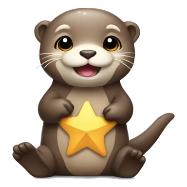 Cute otter holding stars sticker